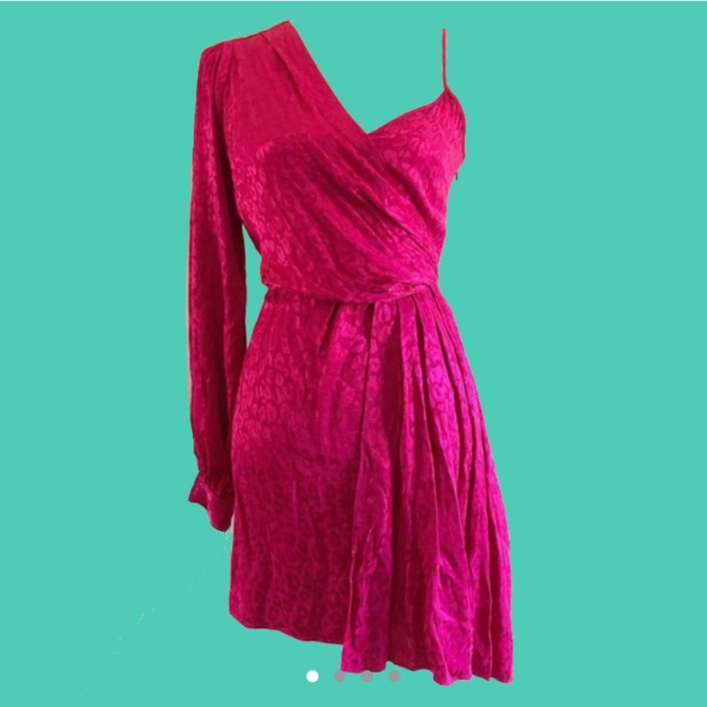 TopShop One Shoulder Hot Pink Dress NWT Size US 2